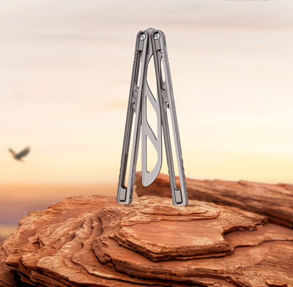 Canyon Balisong Butterfly Knife, Stainless Steel Handle & Blade, Live Blade, Sharpened Edge, Tactical Folding Knife for EDC and Collection