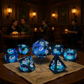 Liquid Core Resin Dice Set for DND, Dragon Eye D&D Dice, 7-Piece Polyhedral Dice for Dungeons and Dragons, TRPG, RPG, Tabletop Games, Call of Cthulhu