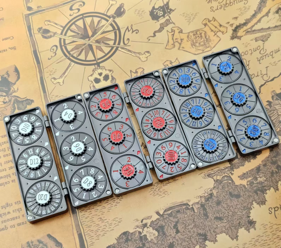 Foldable Metal Dice Card – Rotating Polyhedral Dice for DND, Cthulhu & TRPG Adventures