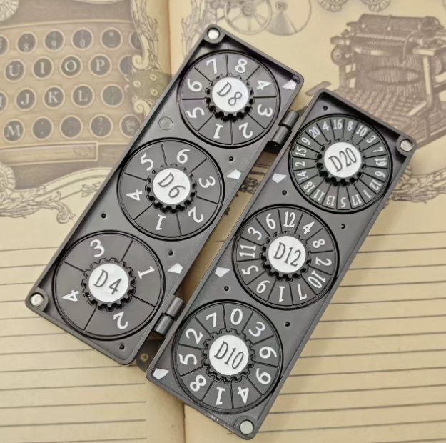 Foldable Metal Dice Card – Rotating Polyhedral Dice for DND, Cthulhu & TRPG Adventures