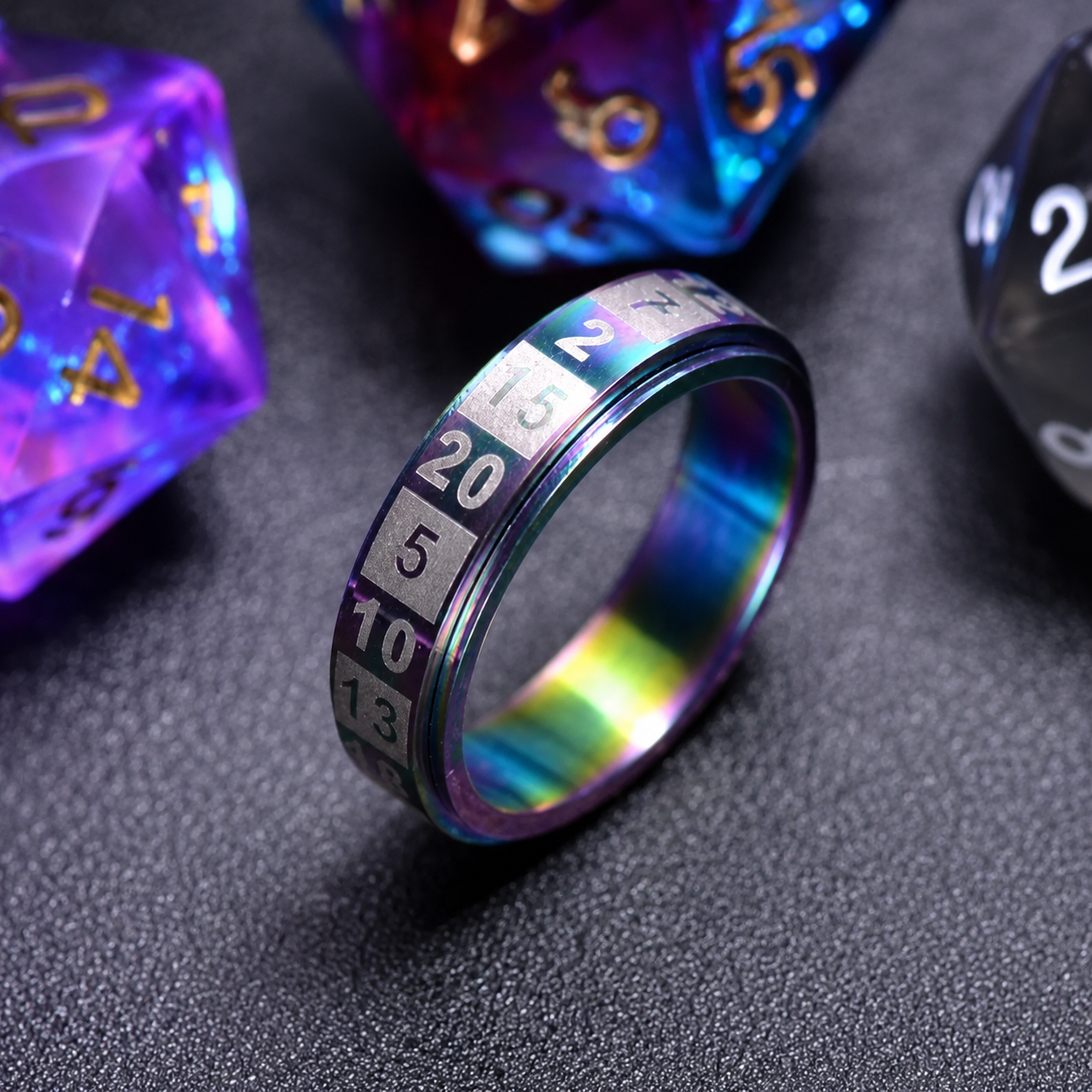 D20 Spinner Ring – Rotating Dice Ring for DND, Cthulhu & Tabletop RPGs
