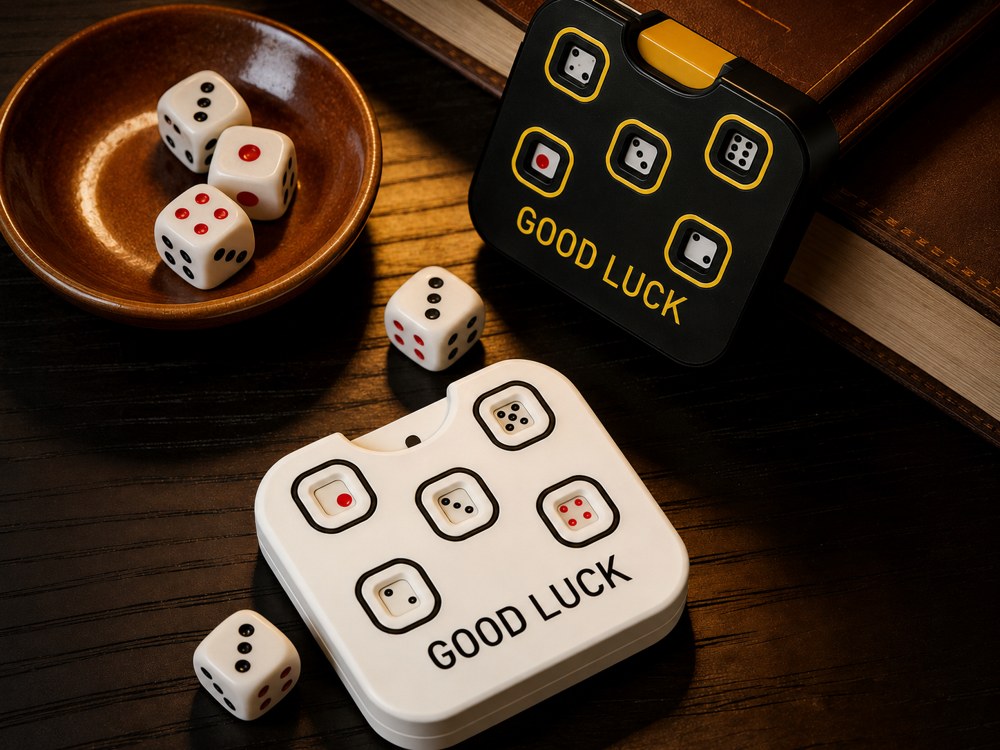Mechanical Press Dice Card, 5 Random Points Push Activated Dice Fidget Toy, Portable EDC Stress Relief Fidget Gadget for Poker Gambling Card Game, Tabletop Board Game, Party & Holiday Gathering Game Prop