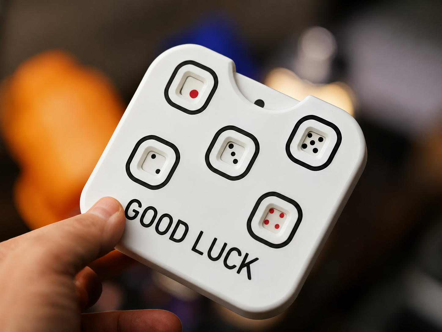 Mechanical Press Dice Card, 5 Random Points Push Activated Dice Fidget Toy, Portable EDC Stress Relief Fidget Gadget for Poker Gambling Card Game, Tabletop Board Game, Party & Holiday Gathering Game Prop