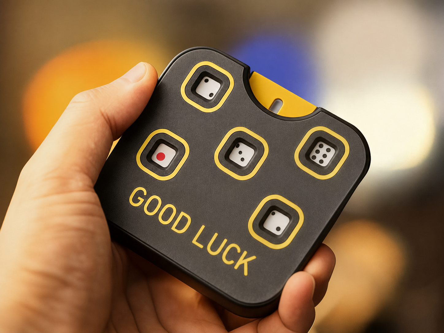 Mechanical Press Dice Card, 5 Random Points Push Activated Dice Fidget Toy, Portable EDC Stress Relief Fidget Gadget for Poker Gambling Card Game, Tabletop Board Game, Party & Holiday Gathering Game Prop