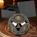 DND 7-in-1 Metal Spinner Dice, Premium D&D Fidget Cube Dice Set for Dungeons and Dragons Tabletop Games, Unique Gamer & Collector Gift for TTRPG Players & Dungeon Masters (Black Gold)