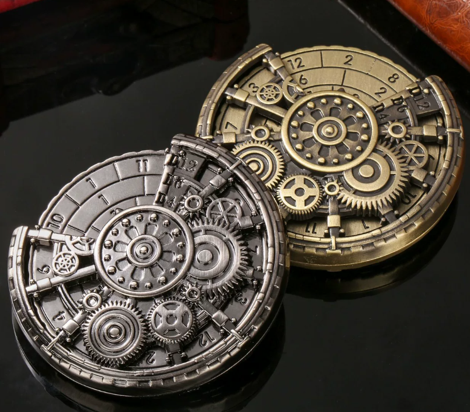 Fate Gear Metal Dice Spinner – Vintage Rotating DND Die for RPG, Tabletop Games & Fidget Play