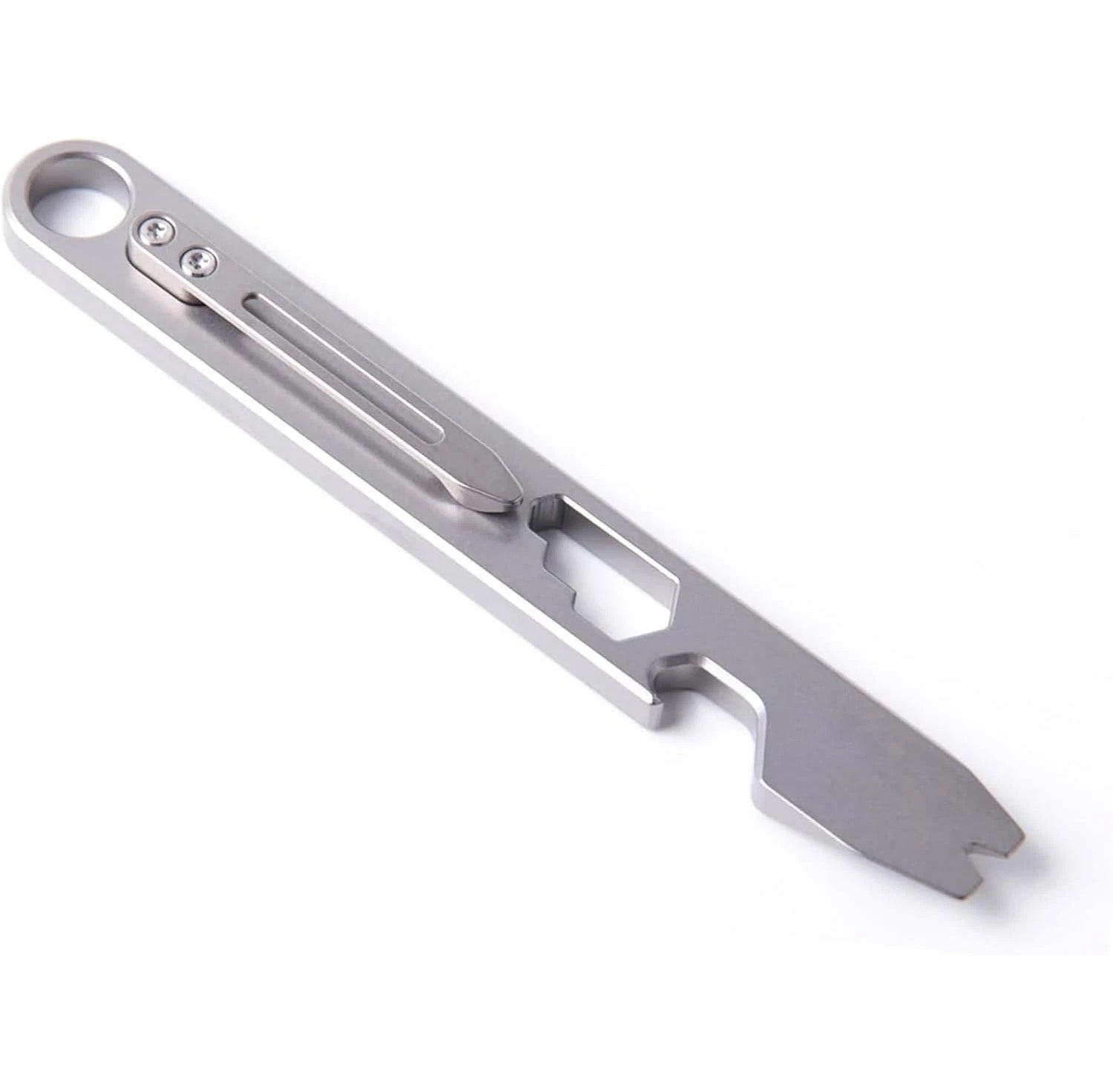 Titanium Pocket EDC Pry Bar Bottle Opener Keychain with Clip EDC Tool
