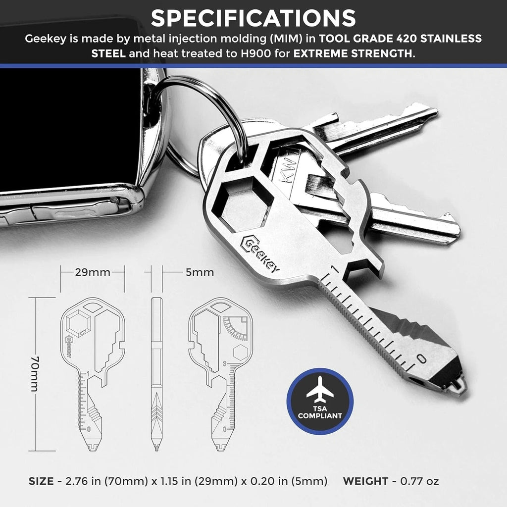 Keychain Multitool – EDC Tool with 16+ Functions | Small Bottle Opener