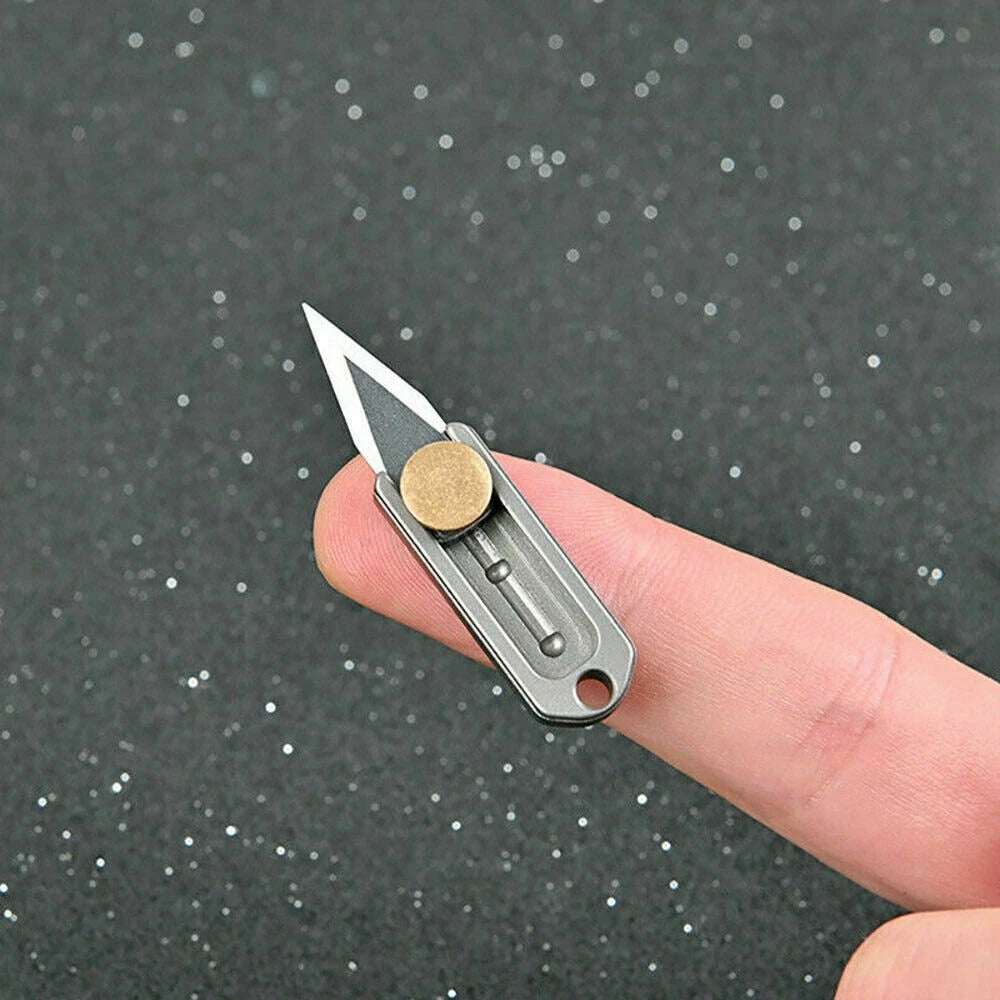 Titanium Alloy Brass Mini Knife Blade Survival Escape Key Chain Pendant EDC TOOL