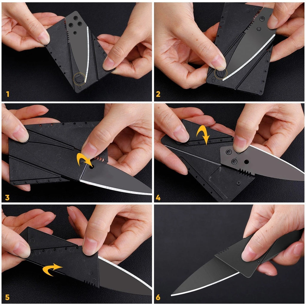 Lot Portable Credit Card Knives Folding Wallet Thin Pocket Survival Micro Knife