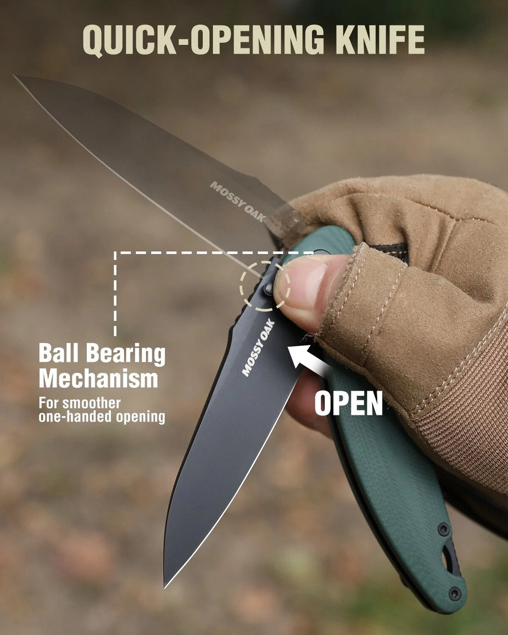 Folding Pocket Knife, 3.54" D2 Steel Blade w/G10 Handle EDC with Pocket Clip