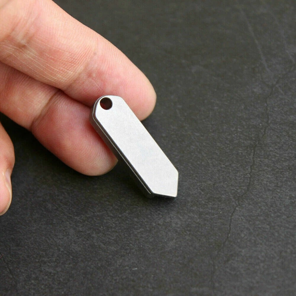 Titanium Alloy Brass Mini Knife Blade Survival Escape Key Chain Pendant EDC TOOL