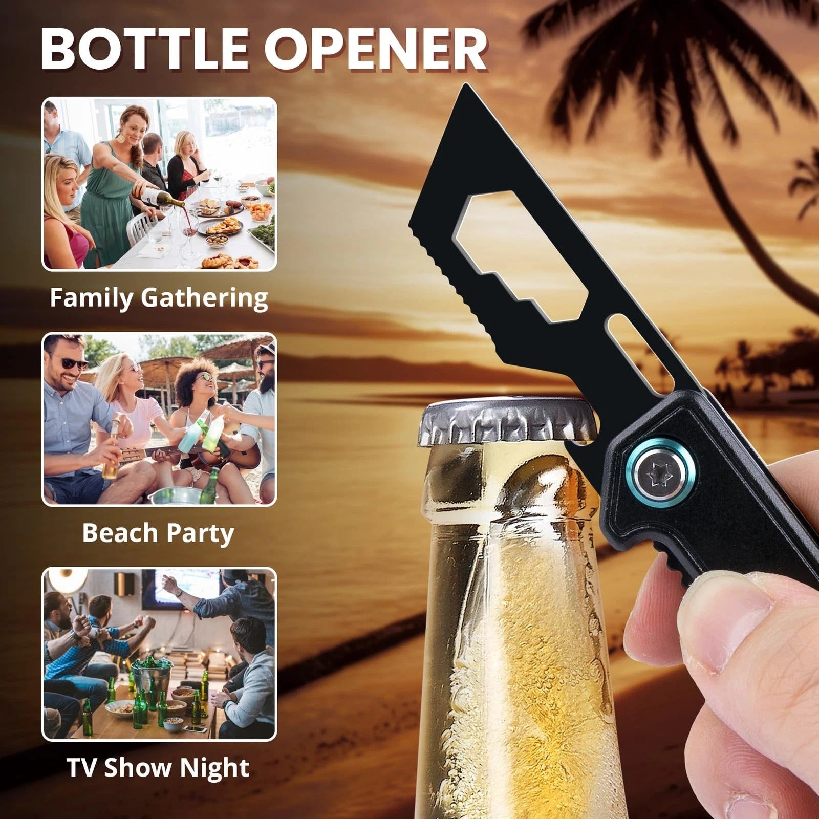 Small, All in 1 Keychain Multitool Folding Box Cutter, EDC Keychain Knife
