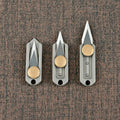 Titanium Alloy Brass Mini Knife Blade Survival Escape Key Chain Pendant EDC TOOL