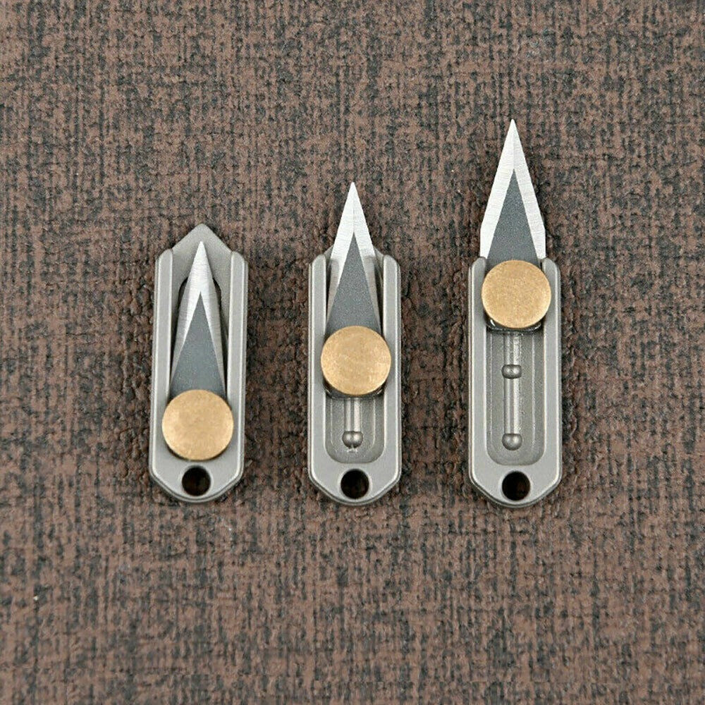 Titanium Alloy Brass Mini Knife Blade Survival Escape Key Chain Pendant EDC TOOL